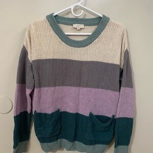 LOFT Multicolor Striped Sweater